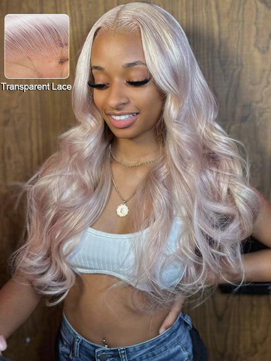 #60 White Color Hair 3D Body Wave 13x4 13x6 Transparent HD Lace Human Hair Wigs