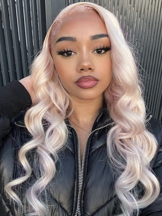 #60 White Color Hair 3D Body Wave 13x4 13x6 Transparent HD Lace Human Hair Wigs