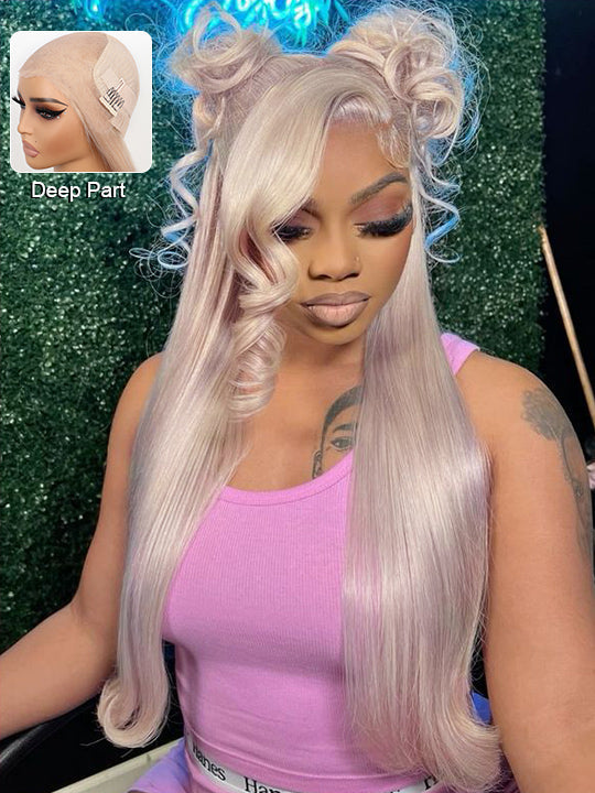 #60 White Color Hair 3D Body Wave 13x4 13x6 Transparent HD Lace Human Hair Wigs