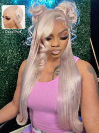 #60 White Color Hair 3D Body Wave 13x4 13x6 Transparent HD Lace Human Hair Wigs