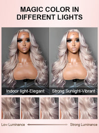 Kisslove 360 Lace Frontal Wig #60 Platinum Ash Blonde White Color Wig With Snug Fit Invisi Drawstring Cap