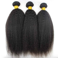 Kisslove Hair Brazilian Kinky Straight Virgin Human Hair Bundles For Sew In 100% Human Hair Extensions