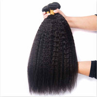 Kisslove Hair Brazilian Kinky Straight Virgin Human Hair Bundles For Sew In 100% Human Hair Extensions