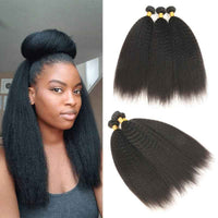 Kisslove Hair Brazilian Kinky Straight Virgin Human Hair Bundles For Sew In 100% Human Hair Extensions