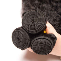 Kisslove Hair Brazilian Kinky Straight Virgin Human Hair Bundles For Sew In 100% Human Hair Extensions