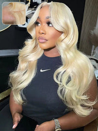 Kisslove Hair 613 Blonde  Invisi-Drawstring 360 Lace Wig Body Wave Glueless Lace Wigs for Women