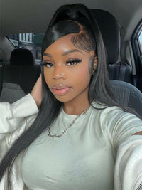 Kisslove Beginner Friendly Snug Fit 360 Lace Frontal Wig Bone Straight Hair Wigs With Invisi-Drawstring