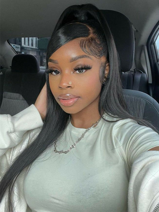 Kisslove Beginner Friendly Snug Fit 360 Lace Frontal Wig Bone Straight Hair Wigs With Invisi-Drawstring
