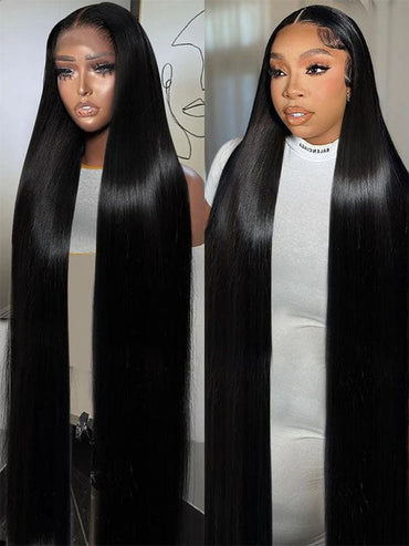 40 Inch 13x6 Full Lace Frontal Wig Long Straight Human Hair Wigs
