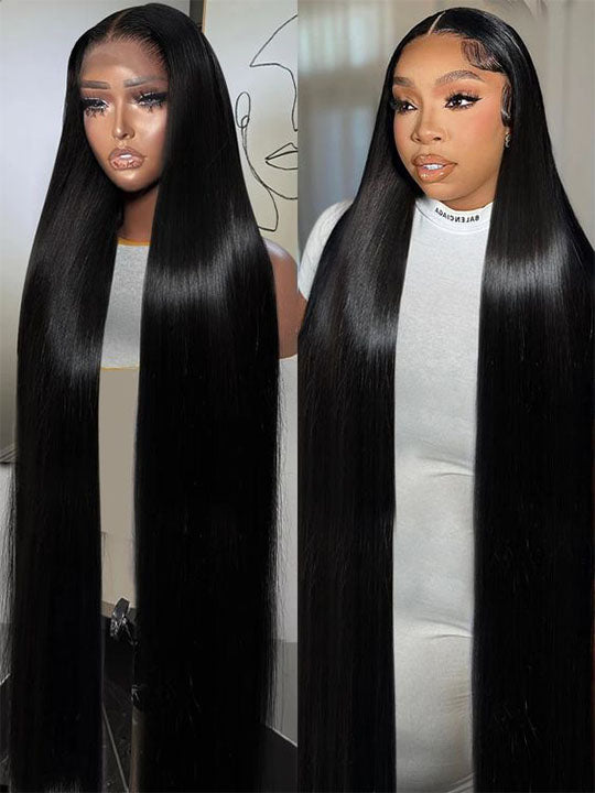 40 Inch 13x6 Full Lace Frontal Wig Long Straight Human Hair Wigs
