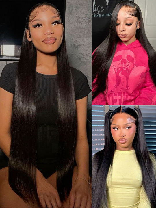 40 Inch 13x6 Full Lace Frontal Wig Long Straight Human Hair Wigs