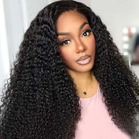 Kinky Curly Hair 13x4 Lace Frontal Wig Pre Plucked Natural Hairline Curly Hairstyles