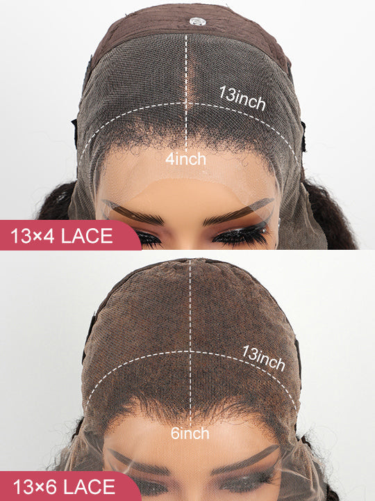 Kisslove Pre Everything Brown Bayalage Highlights 3D Body Wave Wig with Bangs Pull Go Drawstring Wig