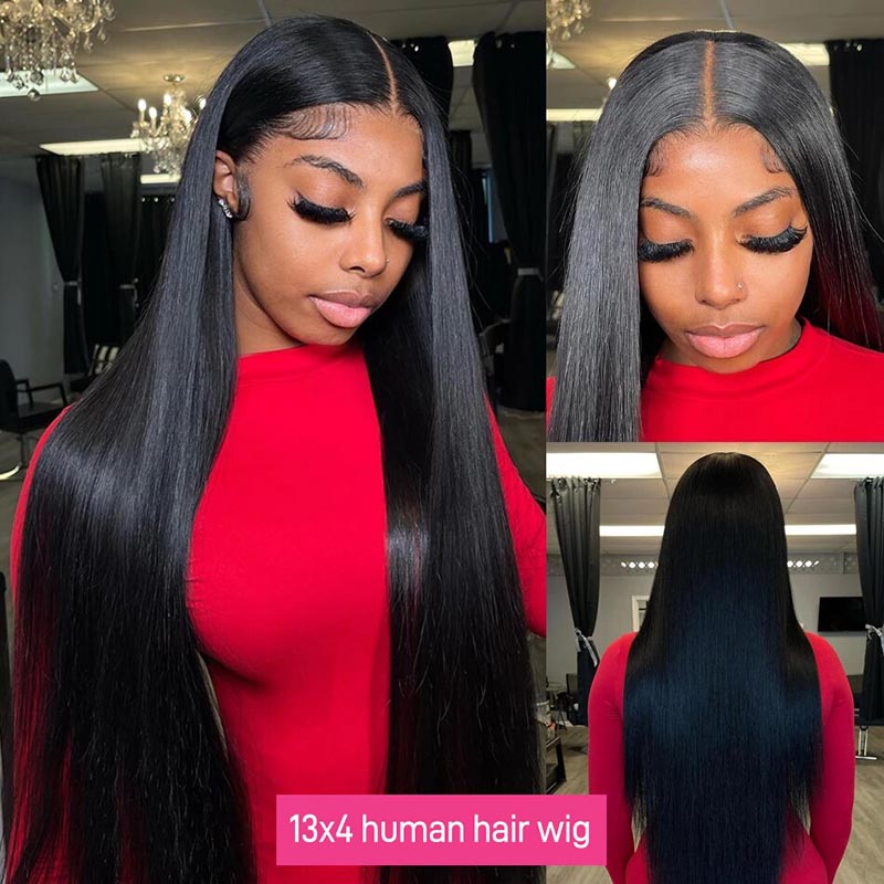 [Wear & Go] Air Wig Silky Straight 13x4 HD Lace Wigs 14A Virgin Hair