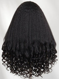Kisslove Kinky Straight Burmese Curly Hair Invisi Drawstring Glueless Lace Wig Wear Go Wig With Spiral Curls
