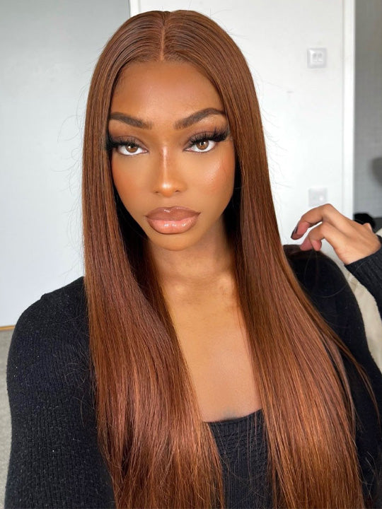 #30 Brown Wig 5x5 13x4 13x6 Lace Front Wigs Brazilian Straight Virgin Human Hair Wigs
