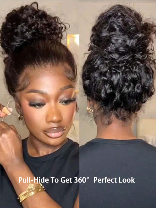 Kisslove Invisi-Drawstring Deep Wave 360 Lace Wig Pre Everything Deep Curly Hair Glueless Wigs