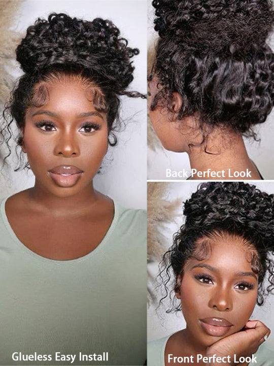 Kisslove Invisi-Drawstring Deep Wave 360 Lace Wig Pre Everything Deep Curly Hair Glueless Wigs