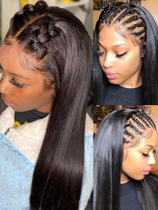 Kisslove Beginner Friendly Snug Fit 360 Lace Frontal Wig Bone Straight Hair Wigs With Invisi-Drawstring