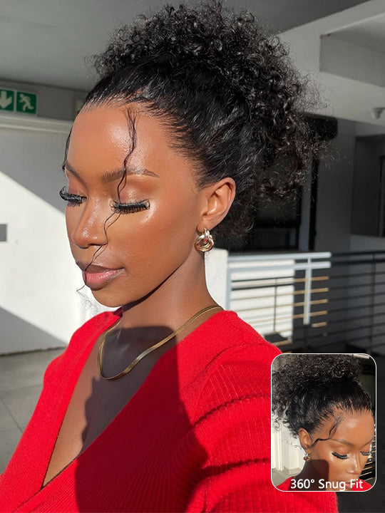 Kisslove Invisi-Drawstring Deep Wave 360 Lace Wig Pre Everything Deep Curly Hair Glueless Wigs