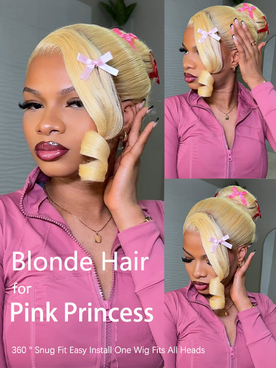Kisslove Hair 613 Blonde  Invisi-Drawstring 360 Lace Wig Body Wave Glueless Lace Wigs for Women