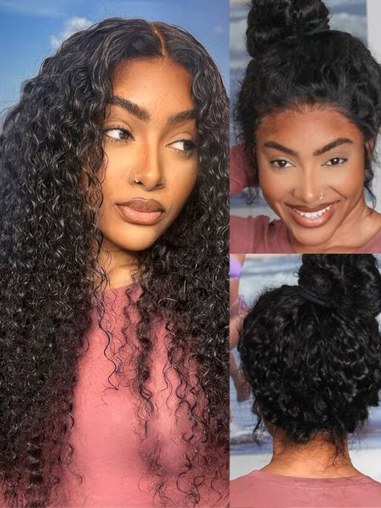 Kisslove Invisi-Drawstring Deep Wave 360 Lace Wig Pre Everything Deep Curly Hair Glueless Wigs