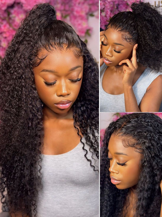 Kisslove Invisi-Drawstring Deep Wave 360 Lace Wig Pre Everything Deep Curly Hair Glueless Wigs