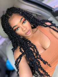 Kisslove Hair Two Strands Twists Pre-Braid Glueless 360 Lace Frontal Human Hair Wigs