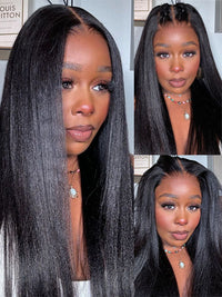 Kisslove Light Yaki Straight Hair Invisi-Drawstring 360 Lace Wig Pre-Everything Glueless Wigs