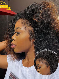 [4C Wig] Kinky Edges Hairline Jerry Curly 13x4 13x6 HD Transparent Lace Wigs