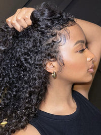 [4C Wig] Kinky Edges Hairline Jerry Curly 13x4 13x6 HD Transparent Lace Wigs