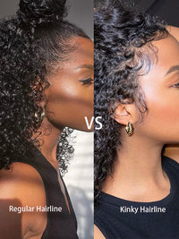 [4C Wig] Bleached Knots Kinky Curly Hair With Kinky Curly Edge Human Hair Lace Frontal Wig