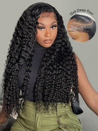 13x6 Lace Frontal Wig Deep Wave 36 38 40 Inch Ear to Ear Full Lace Frontal Long Human Hair Wigs