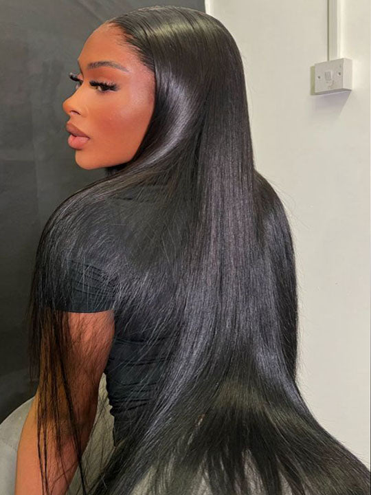 40 Inch 13x6 Full Lace Frontal Wig Long Straight Human Hair Wigs