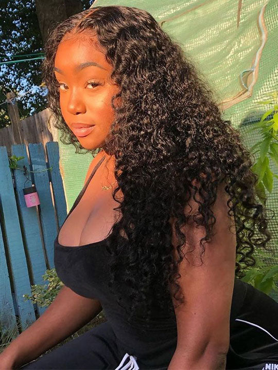 Double Drawn 5*5 HD Lace Wigs Deep Wave 14A Brazilian Virgin Human Hair Closure Wig