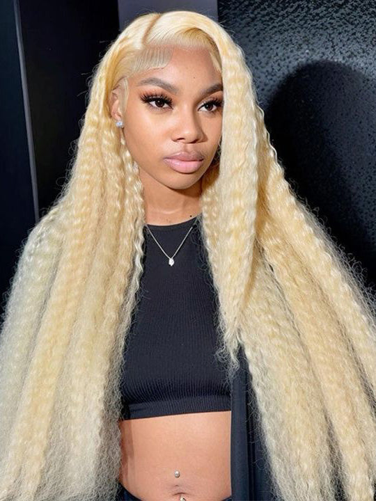 613 Blonde Hair 13x6 HD Lace Front Wig Deep Wave Pre Plucked Bye Bye Knots Wig