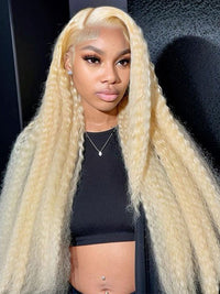 613 Blonde Hair 13x6 HD Lace Front Wig Deep Wave Pre Plucked Bye Bye Knots Wig