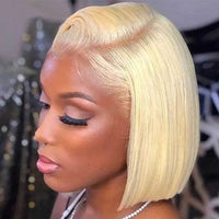 613 Honey Blonde Bob Wig 13x4 HD Transparent Lace Front Human Hair Wigs