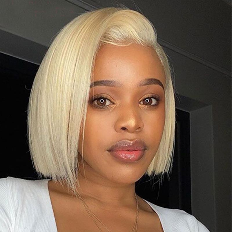 613 Honey Blonde Bob Wig 13x4 HD Transparent Lace Front Human Hair Wigs