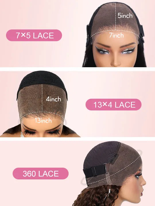 Kisslove Invisi-Drawstring 360 Lace Wig Ombre Brown Hair Yaki Body Wave Wigs with Newborn Hairline