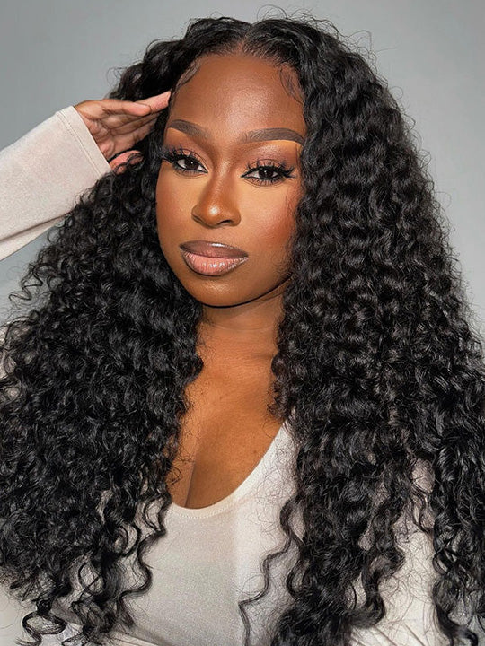 Double Drawn 5*5 HD Lace Wigs Deep Wave 14A Brazilian Virgin Human Hair Closure Wig
