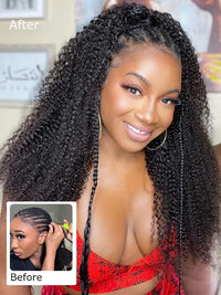 Brazilian Afro Kinky Curly Knotless Crochet Human Hair Extensions For Boho Braiding