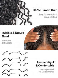 Human Hair Kinky Curly Knotless Crochet Extensions For Boho Braiding