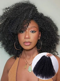 Brazilian Afro Kinky Curly Knotless Crochet Human Hair Extensions For Boho Braiding