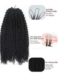 Brazilian Afro Kinky Curly Knotless Crochet Human Hair Extensions For Boho Braiding