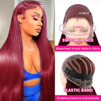 [Air Wig] 99J Burgundy 13x4 Lace Wig Straight Human Hair