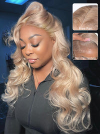 Kisslove Hair Ash Blonde 13x4 Lace Frontal Wig Loose Body Wave Glueless Lace Wigs Natural Hairline
