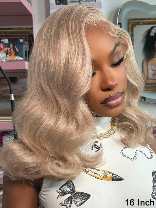 Kisslove Hair Ash Blonde 13x4 Lace Frontal Wig Loose Body Wave Glueless Lace Wigs Natural Hairline