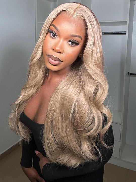 Kisslove Hair Ash Blonde 13x4 Lace Frontal Wig Loose Body Wave Glueless Lace Wigs Natural Hairline