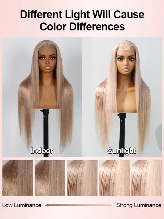 Bone Straight Ash Blonde Wig 13x4 13x6 HD Transparent Lace Human Hair Wigs